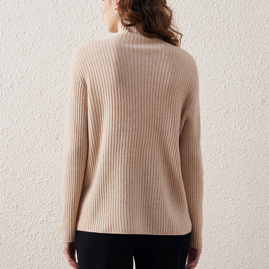 COMOBOCA 100% Wool Women's All-in-One Knit Turtleneck Sweater