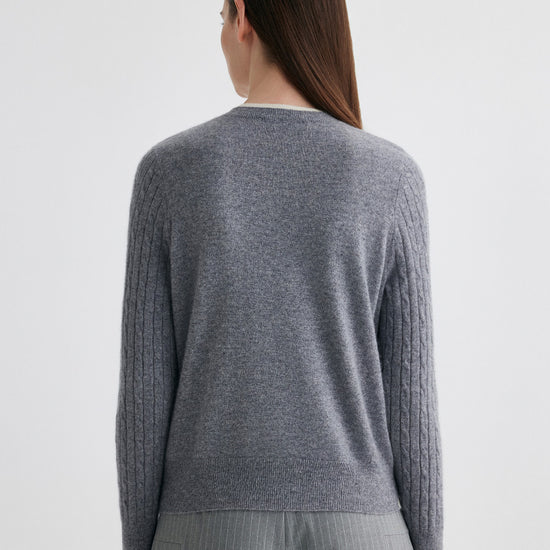 COMOBOCA 100% Cashmere Women's Cable Knit Button Front Cardigan