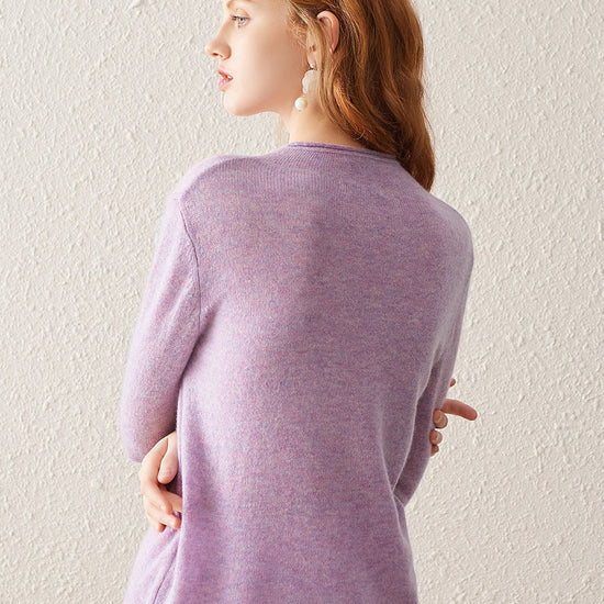 COMOBOCA 100% Cashmere Women's Round Neck Knit sweater