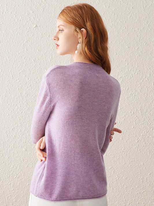 COMOBOCA 100% Cashmere Women's Round Neck Knit sweater