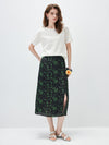 Women’s Silk-Cotton Jacquard Knit Crew Neck Pullover T-Shirt
