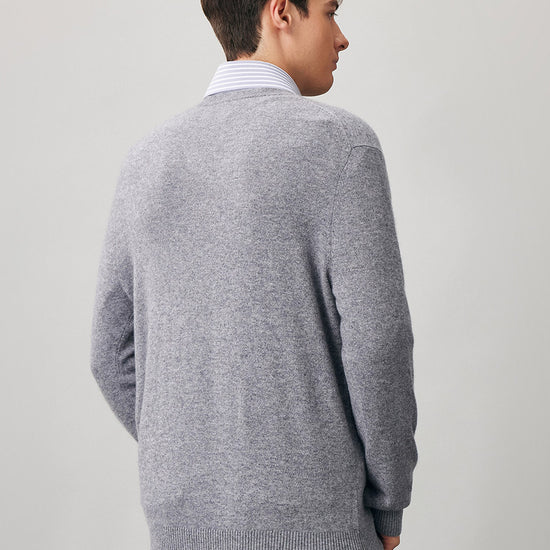 COMOBOCA 100% Cashmere Men's V-Neck Sweater