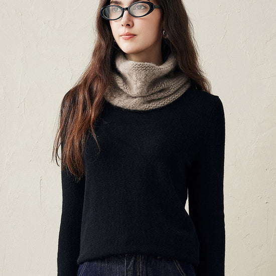 COMOBOCA 100% Cashmere Cozy Knit Cowl Neck Warmer
