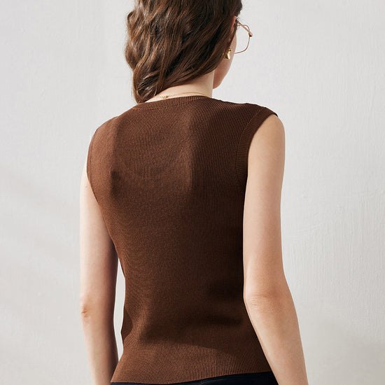 COMOBOCA Women's Ribbed V-Neck Tank Top