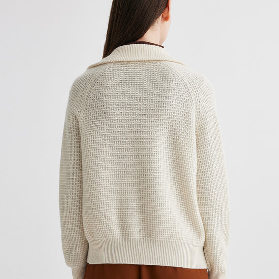 COMOBOCA 100% Cashmere Women's Double Zip Knit Cardigan