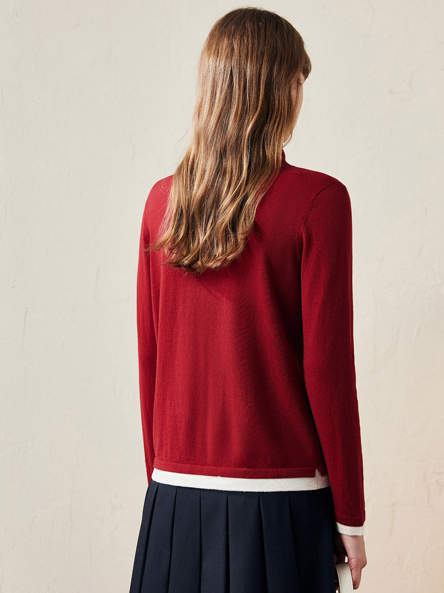 COMOBOCA 100% Wool Women's Lightweight Turtleneck Sweater