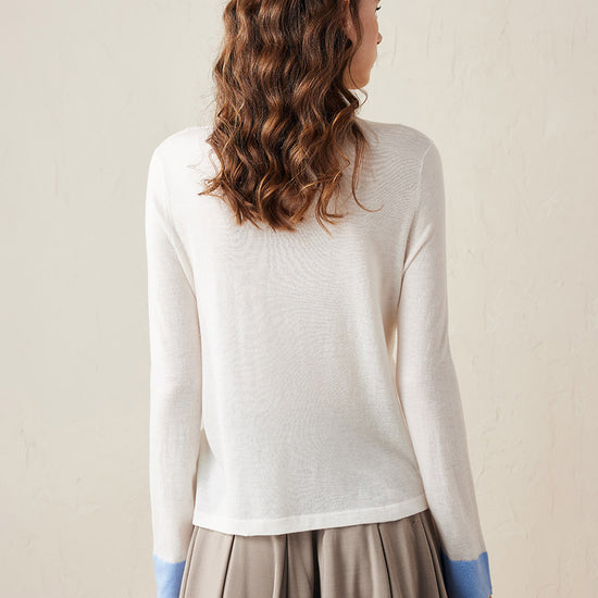 COMOBOCA Women's Essential Color-Blocked Knit Sweater