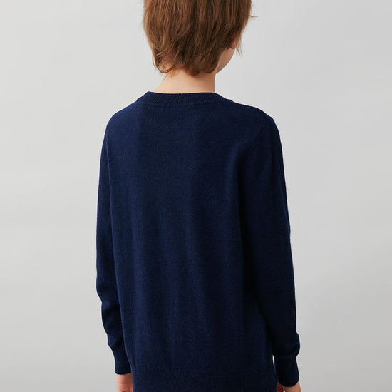 COMOBOCA 100% Wool Kids' Christmas Stocking Round Neck Sweater