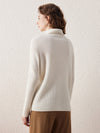 COMOBOCA 100% Wool Women's All-in-One Knit Turtleneck Sweater