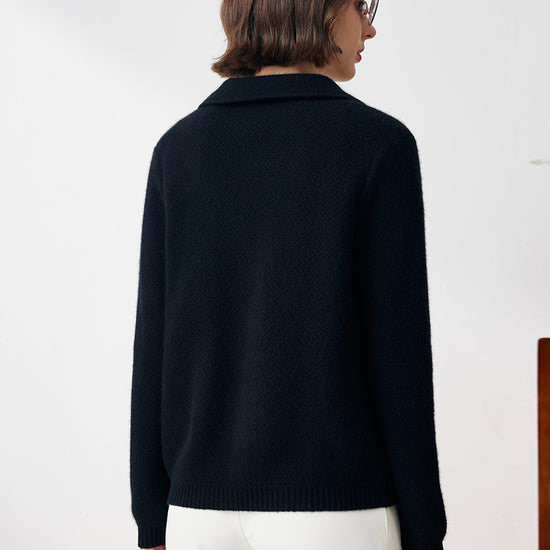 COMOBOCA 100% Cashmere Women's Blazer Collar Cardigan