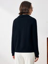 COMOBOCA 100% Cashmere Women's Blazer Collar Cardigan