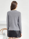 COMOBOCA 100% Cashmere Women's Sweater with Built-in Collar