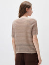 COMOBOCA Women's Openwork Mesh Knit T-Shirt