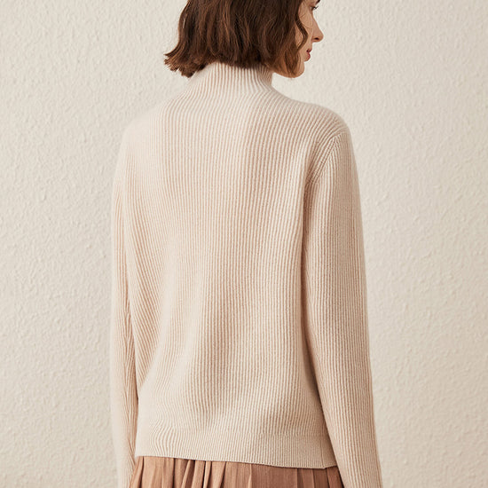COMOBOCA 100% Cashmere Women's Turtleneck Knit Sweater
