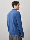 COMOBOCA 100% Cashmere Men's Full Zip Mock Neck Knit Cardigan
