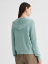 COMOBOCA 100% Cashmere Women's Button Up Knit Hoodie