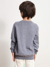 COMOBOCA 100% Wool Kids' Round Neck Intarsia Sweater