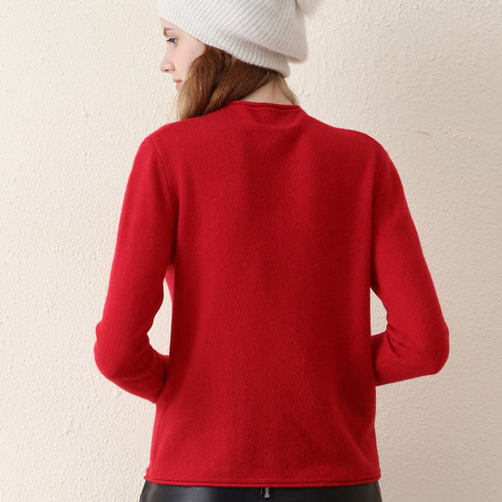 COMOBOCA 100% Cashmere Women's Round Neck Knit sweater