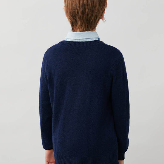 COMOBOCA 100% Wool Kids' Christmas Tree Round Neck Sweater