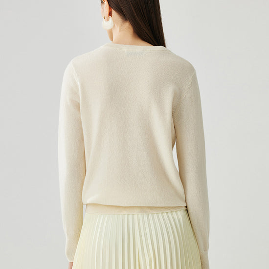 COMOBOCA 100% Cashmere Women's Round Neck Sweater