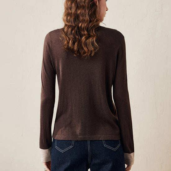 COMOBOCA Women's Essential Color-Blocked Knit Sweater