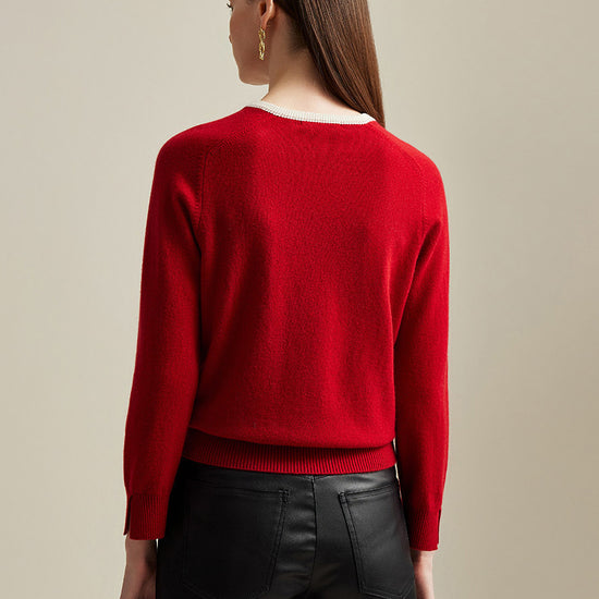 COMOBOCA 100% Cashmere Women's Button-Accent Sweater