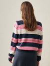 COMOBOCA 100% Wool Women's Cozy Striped Knit Sweater