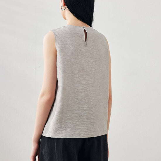 COMOBOCA Women's Textured Back Keyhole Tank Top