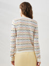 COMOBOCA Women's Colorful Striped Knit Sweater