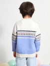 COMOBOCA 100% Wool Kids' Mock Neck Jacquard Sweater
