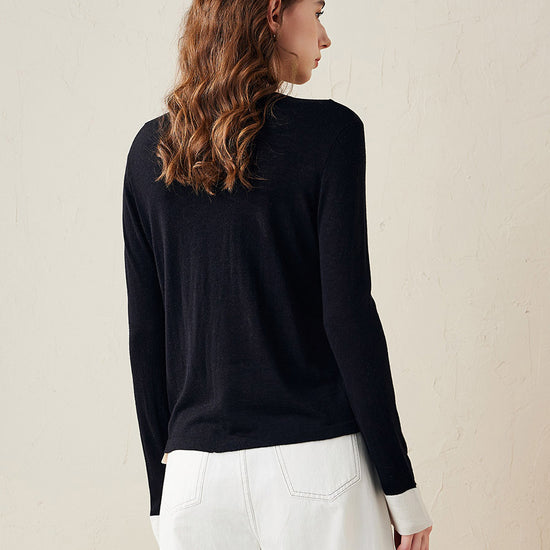 COMOBOCA Women's Essential Color-Blocked Knit Sweater