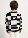 COMOBOCA 100% Wool Kids' Color Block Round Neck Sweater