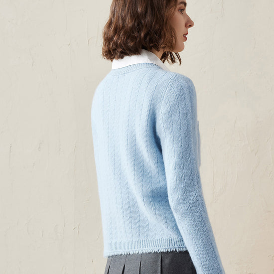 COMOBOCA 100% Cashmere Women's Knit Button Down Cardigan