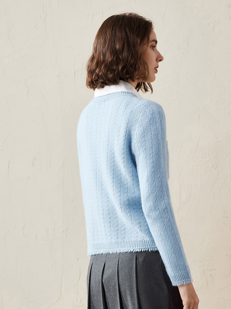 COMOBOCA 100% Cashmere Women's Knit Button Down Cardigan