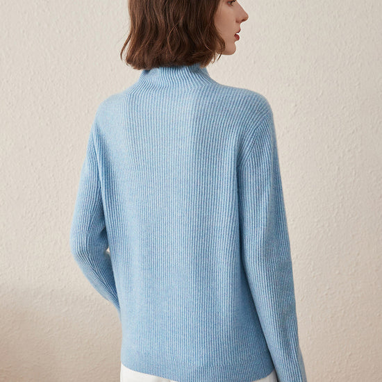 COMOBOCA 100% Cashmere Women's Turtleneck Knit Sweater