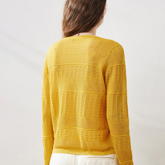 COMOBOCA Women's Stylish Textured Knit Sweater