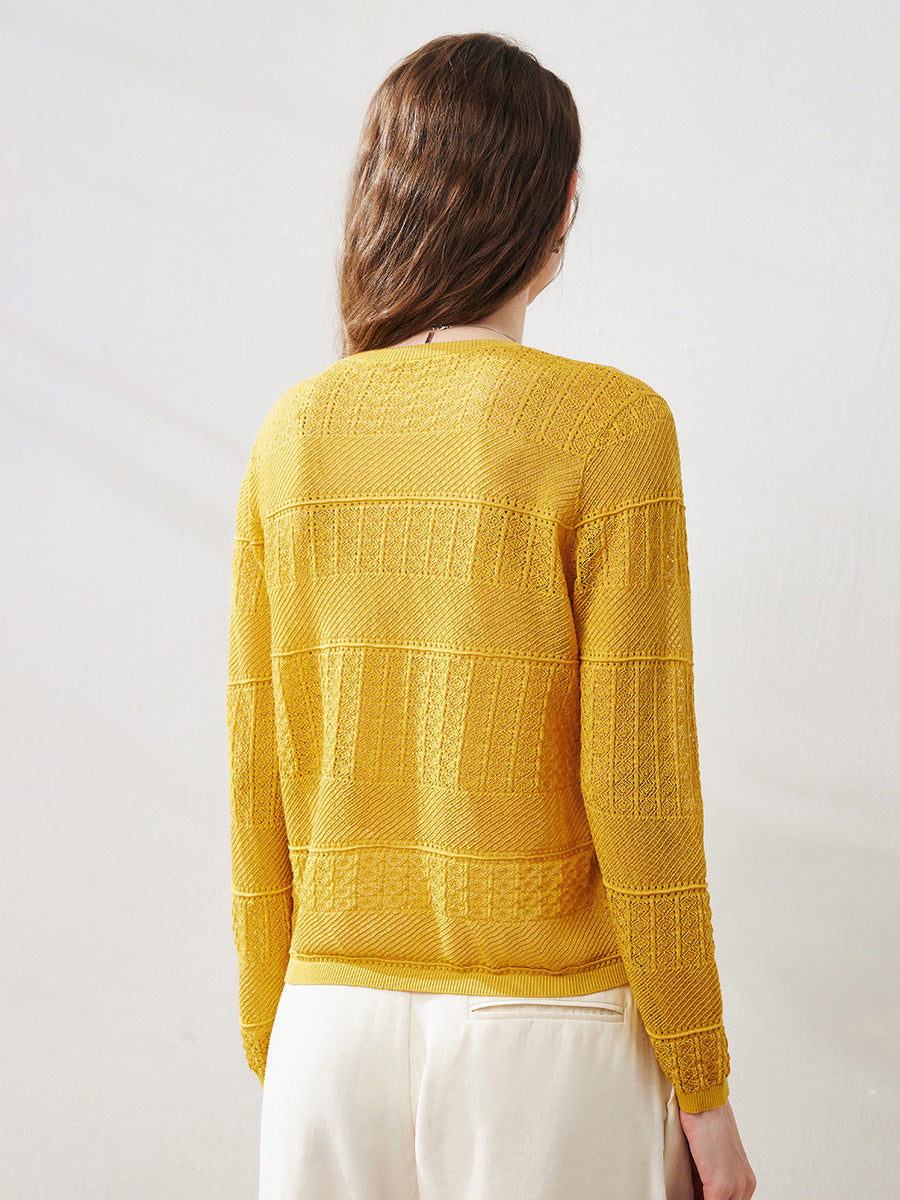 COMOBOCA Women's Stylish Textured Knit Sweater