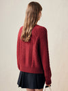 COMOBOCA 100% Wool Women's Cable Knit Button Cardigan
