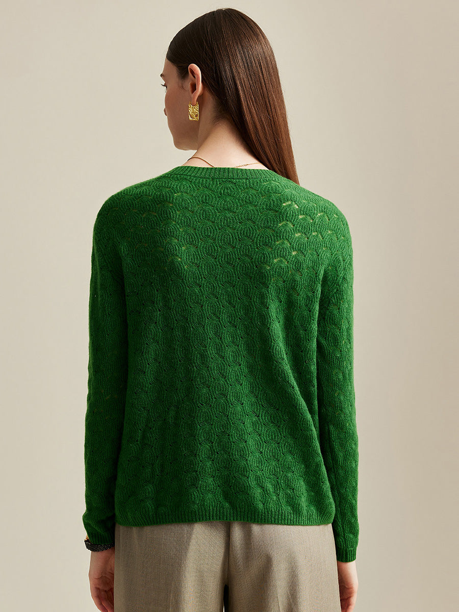 COMOBOCA 100% Cashmere Women's Cable Knit Sweater