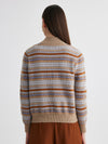 COMOBOCA 100% Cashmere Women's Fair Isle Double Zip Cardigan