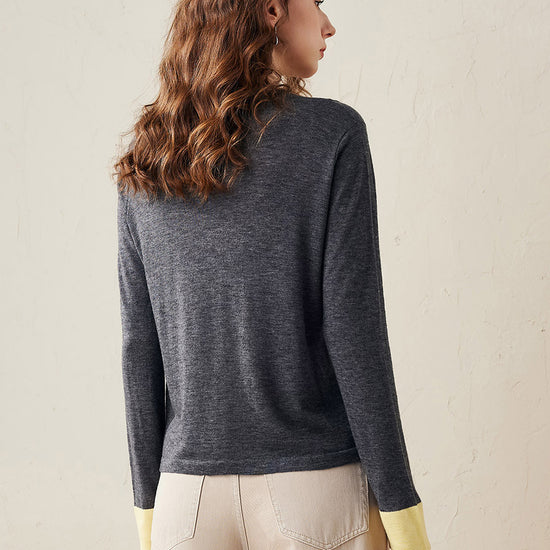 COMOBOCA Women's Essential Color-Blocked Knit Sweater