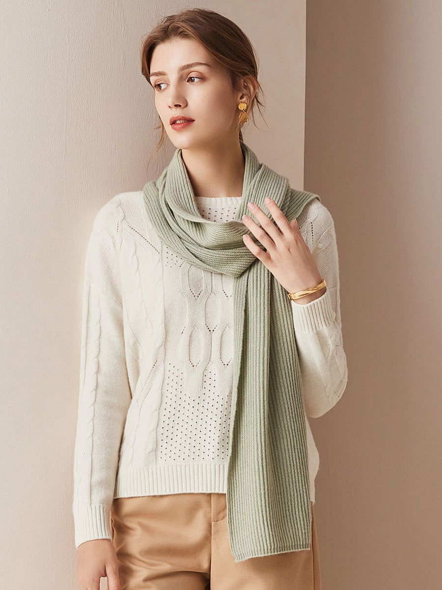 COMOBOCA 100% Cashmere Plain All Matched Scarf