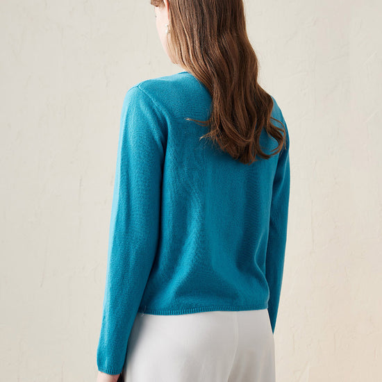 COMOBOCA 100% Wool Women's V-Neck Button Up Cardigan