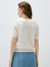 COMOBOCA Women's Elephant Intarsia Ribbed Knit T-Shirt