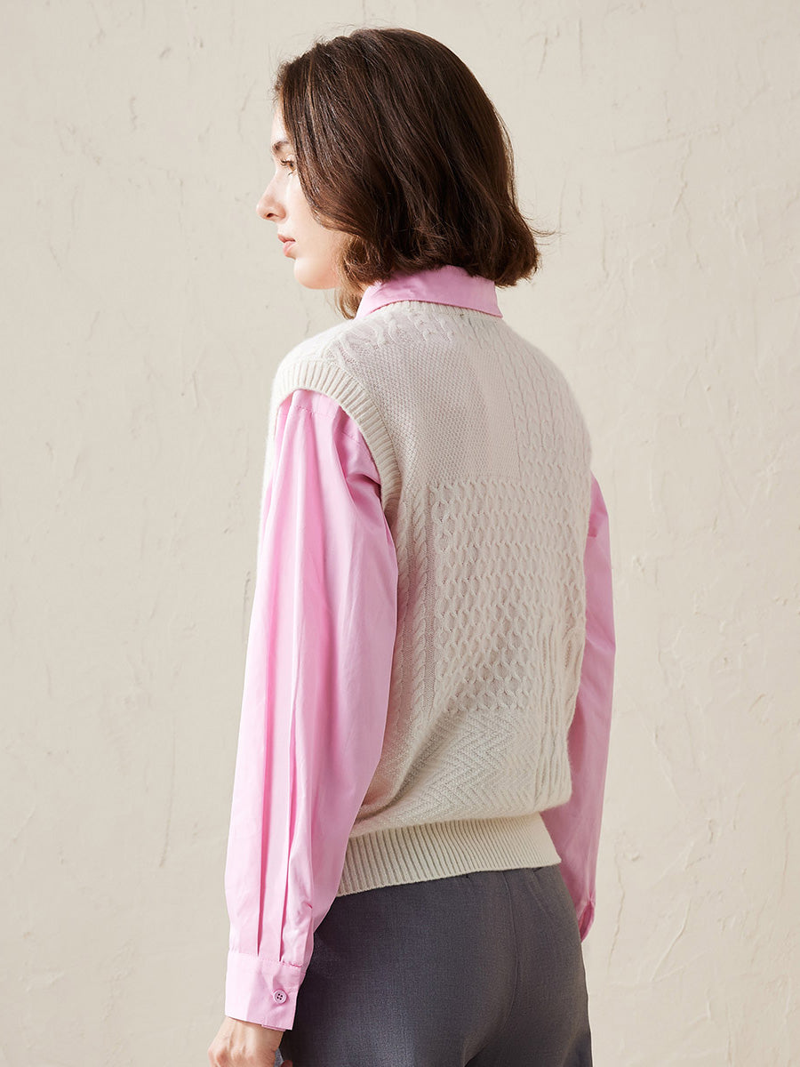 COMOBOCA 100% Cashmere Women's Knitted Sleeveless Sweater Vest