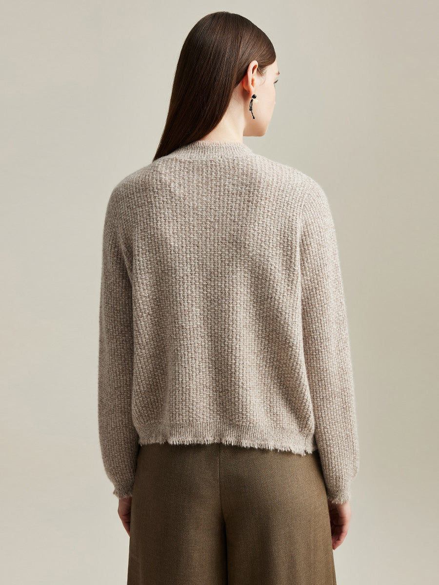 COMOBOCA 100% Cashmere Women's Knit Cardigan with Front Pockets