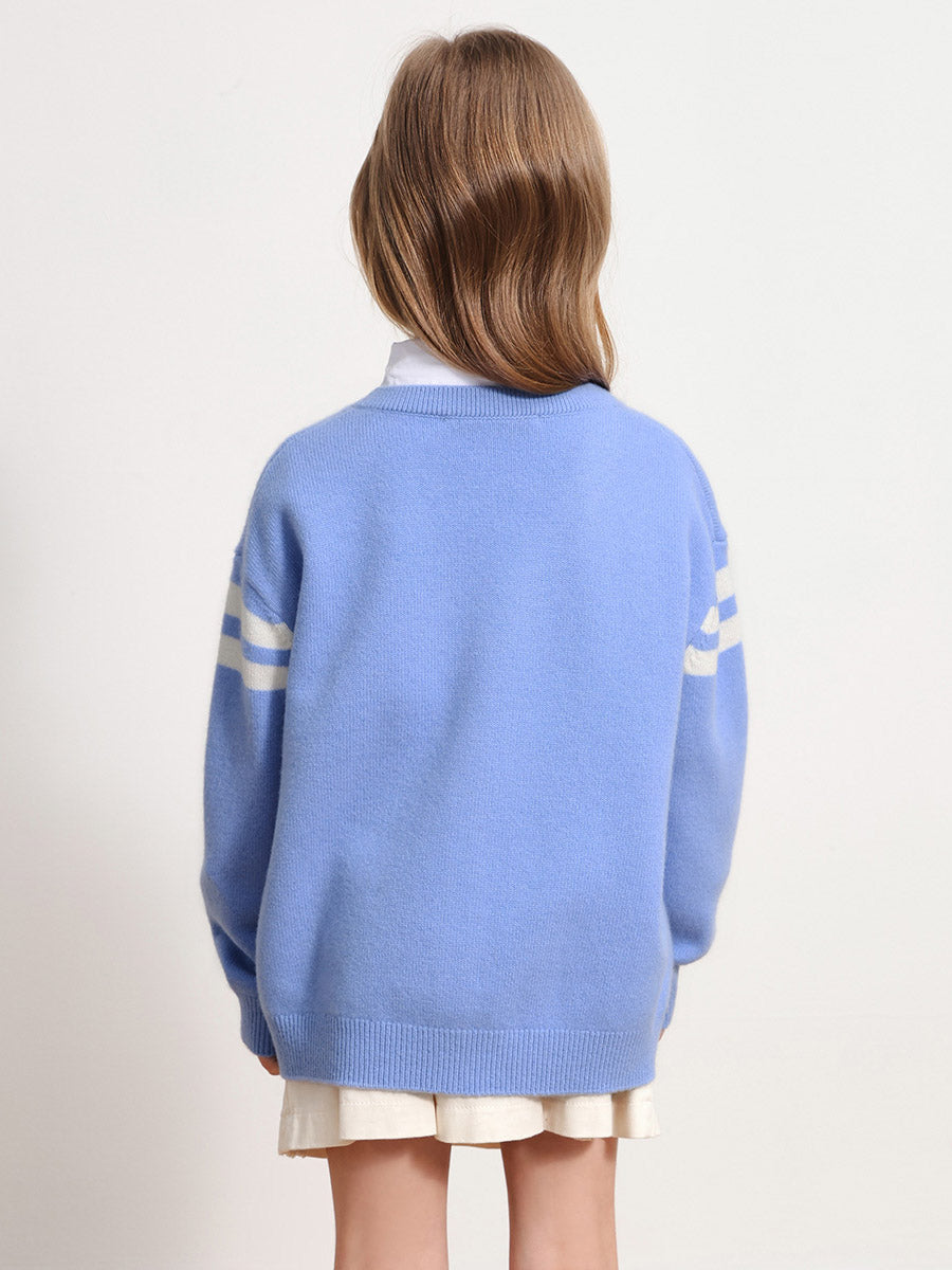 COMOBOCA 100% Wool Kids' V-Neck Cardigan
