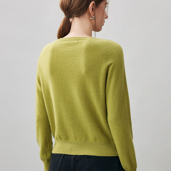 COMOBOCA 100% Cashmere Women's Embroidered Button-Front Cardigan