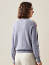 COMOBOCA 100% Cashmere Women's Colorful Side Stripes Knit Sweater
