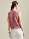 COMOBOCA 100% Cashmere Women's Textured Knit Sweater Vest